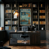 Made in Michigan Vintage Propaganda Poster PosterGoat