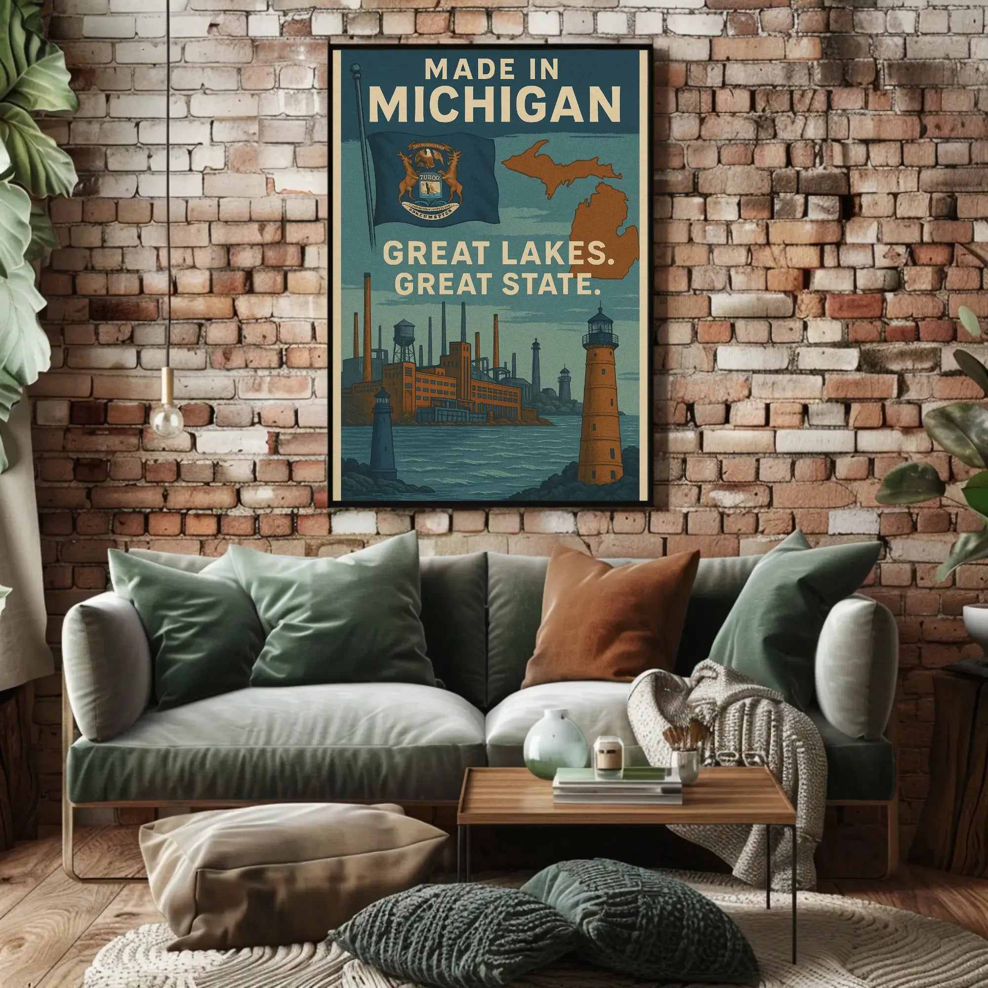 Made in Michigan Vintage Propaganda Poster PosterGoat