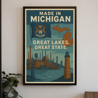 Made in Michigan Vintage Propaganda Poster PosterGoat