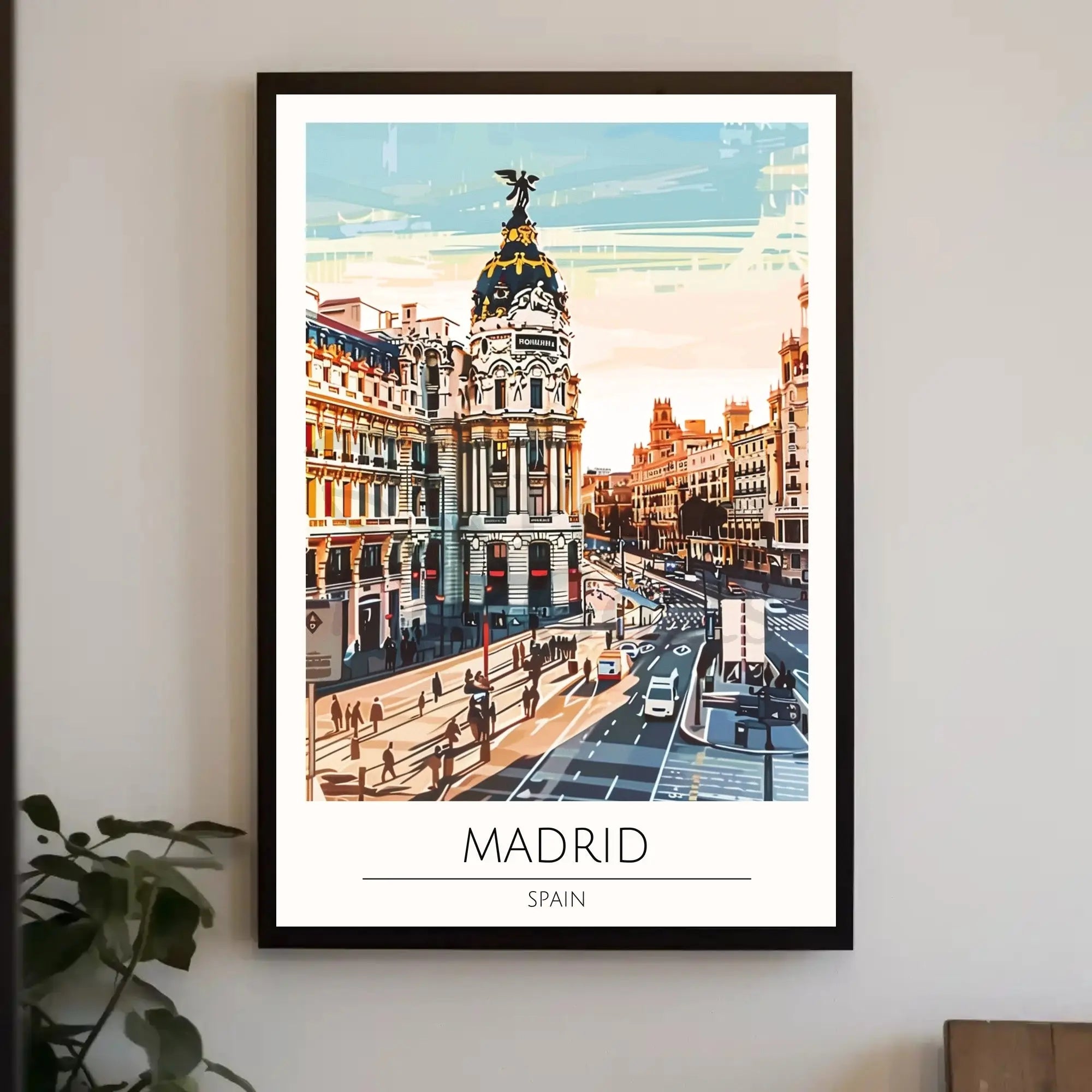 Madrid Urban Landmark Vibrant Digital Art Travel Poster PosterGoat