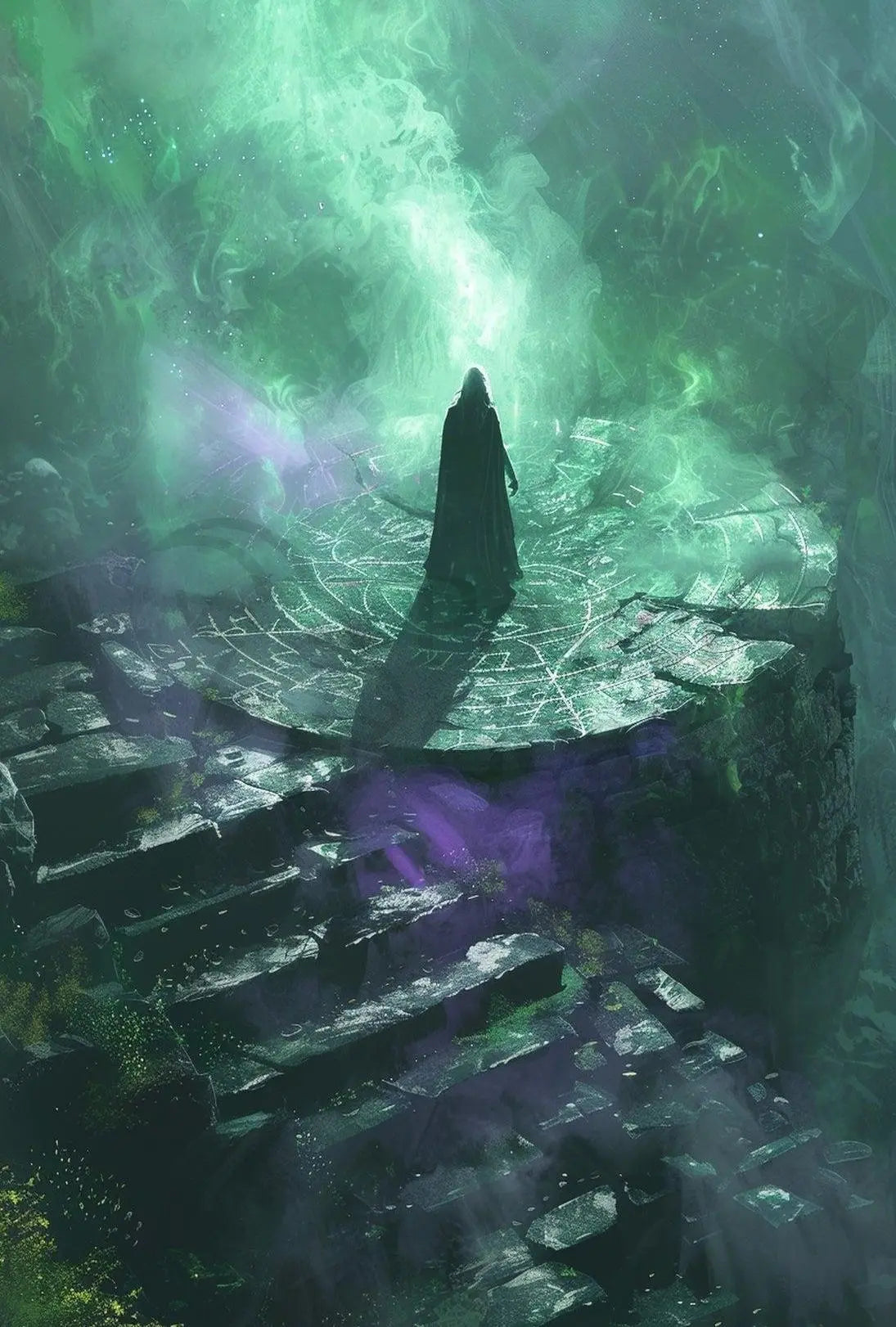 Magic Realm Cloak Figure Fantasia Futuristic Sci-Fi Poster PosterGoat