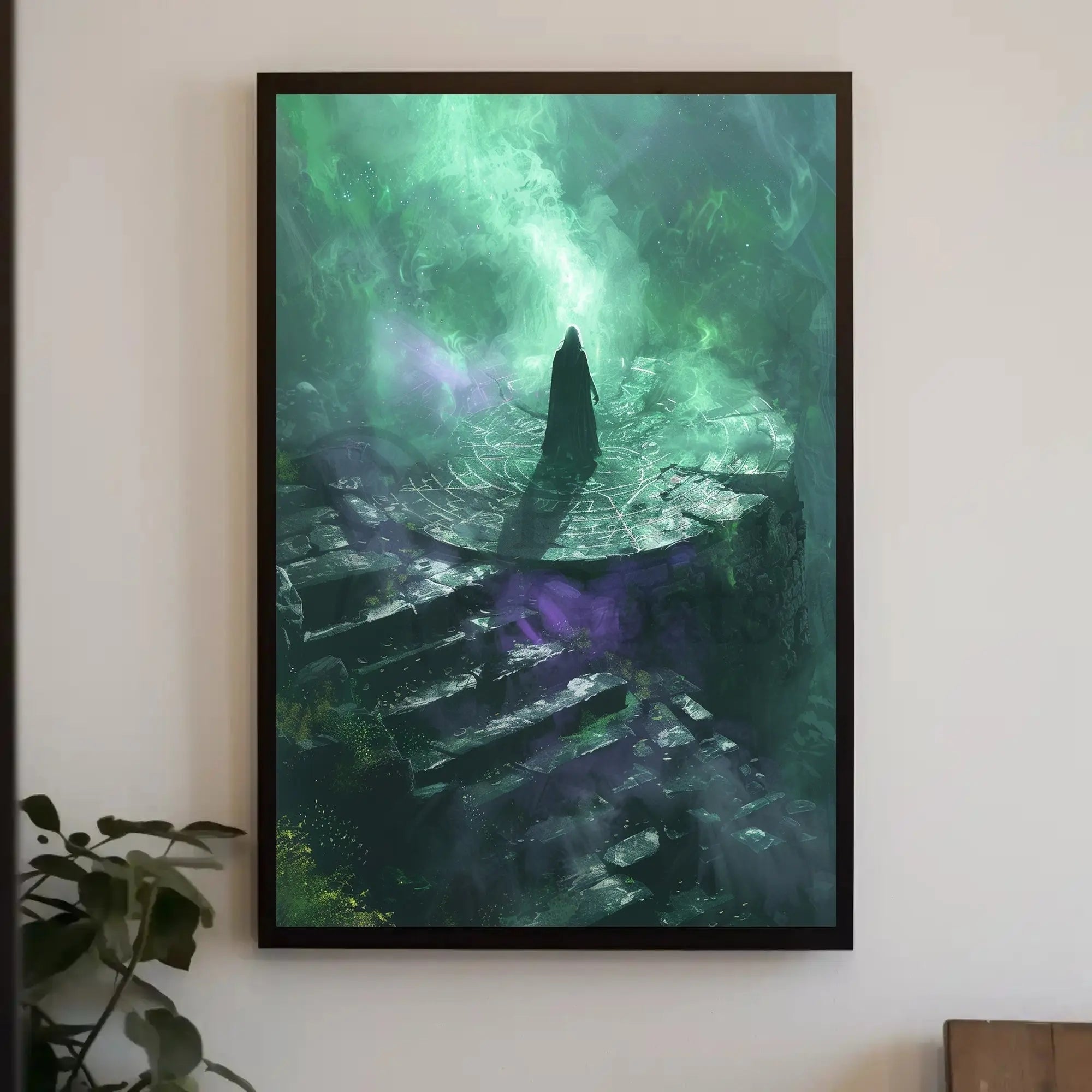 Magic Realm Cloak Figure Fantasia Futuristic Sci-Fi Poster PosterGoat