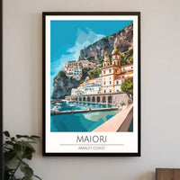 Maiori Amalfi Coast Travel Poster Retro Style Artwork PosterGoat