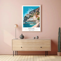 Maiori Amalfi Coast Travel Poster Retro Style Artwork PosterGoat
