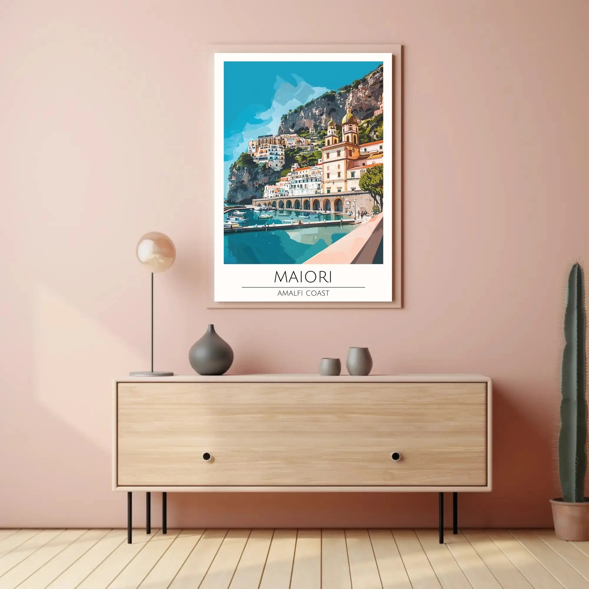 Maiori Amalfi Coast Travel Poster Retro Style Artwork PosterGoat