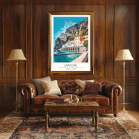 Maiori Amalfi Coast Travel Poster Retro Style Artwork PosterGoat