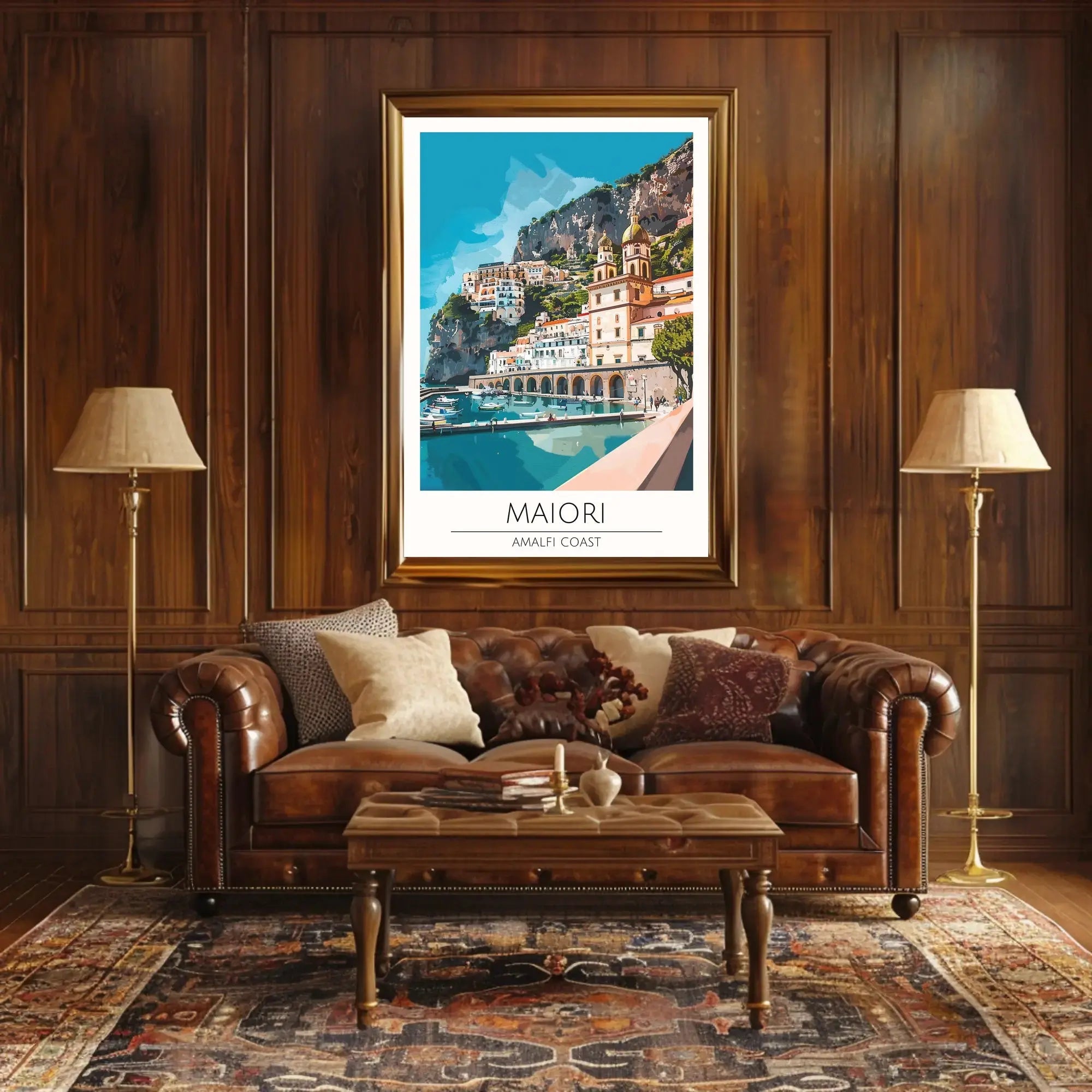 Maiori Amalfi Coast Travel Poster Retro Style Artwork PosterGoat