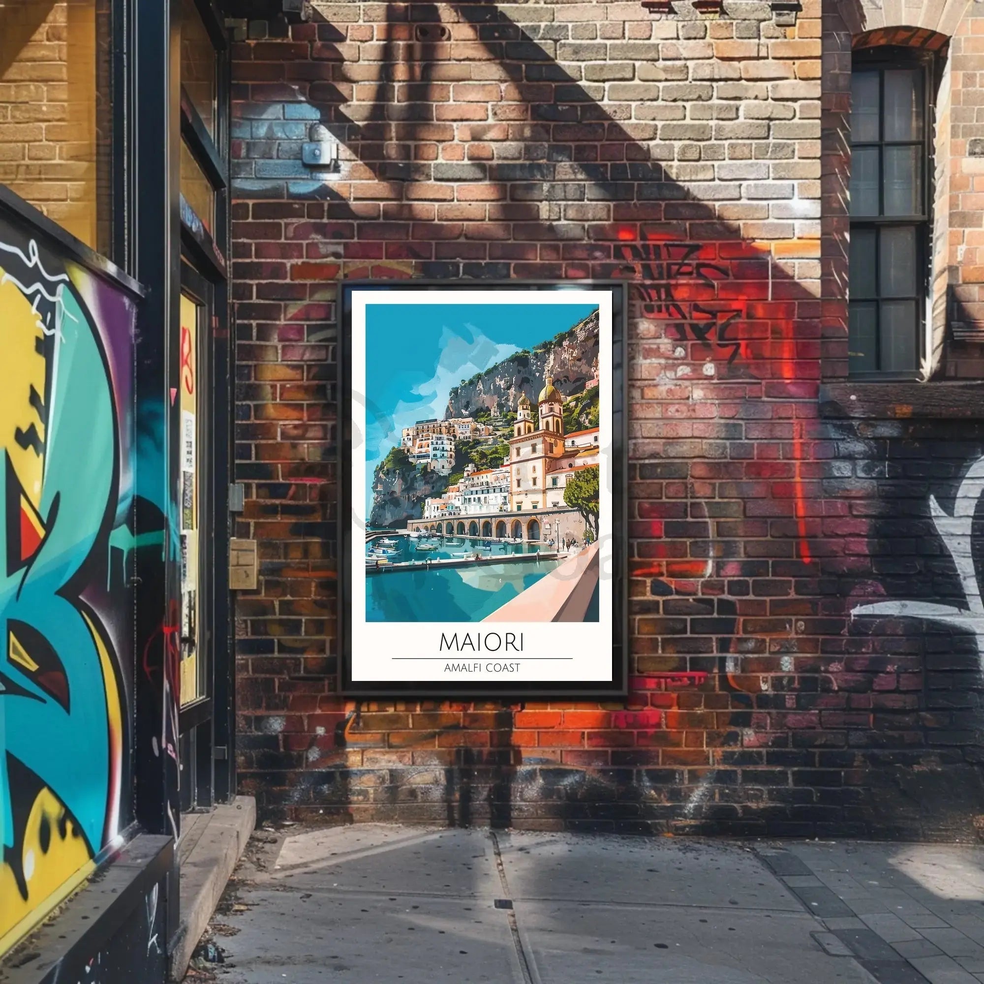 Maiori Amalfi Coast Travel Poster Retro Style Artwork PosterGoat