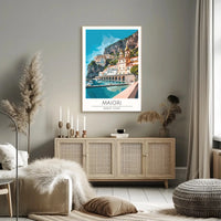Maiori Amalfi Coast Travel Poster Retro Style Artwork PosterGoat