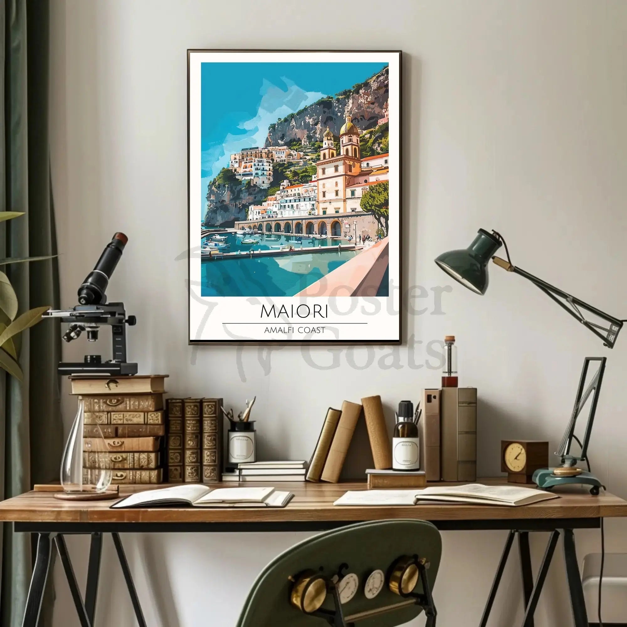 Maiori Amalfi Coast Travel Poster Retro Style Artwork PosterGoat