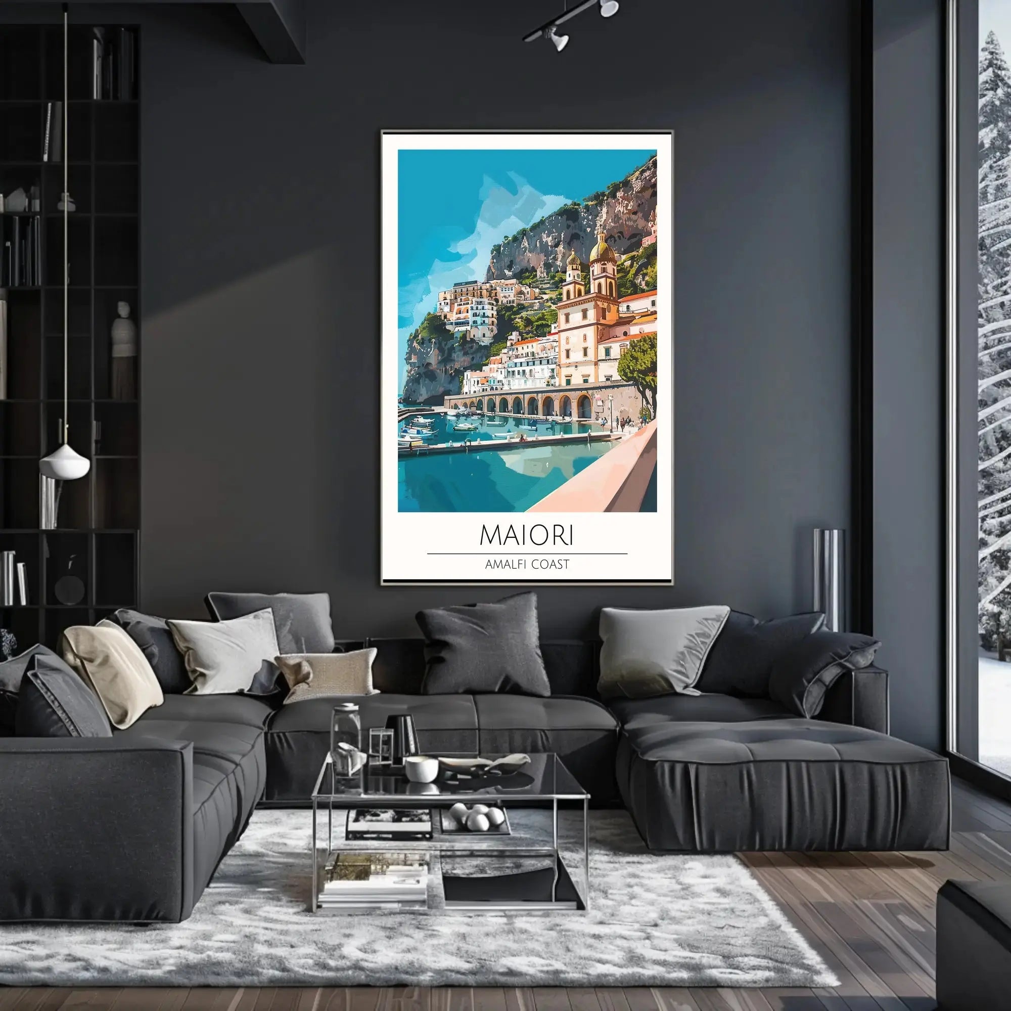 Maiori Amalfi Coast Travel Poster Retro Style Artwork PosterGoat