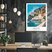 Maiori Amalfi Coast Travel Poster Retro Style Artwork PosterGoat