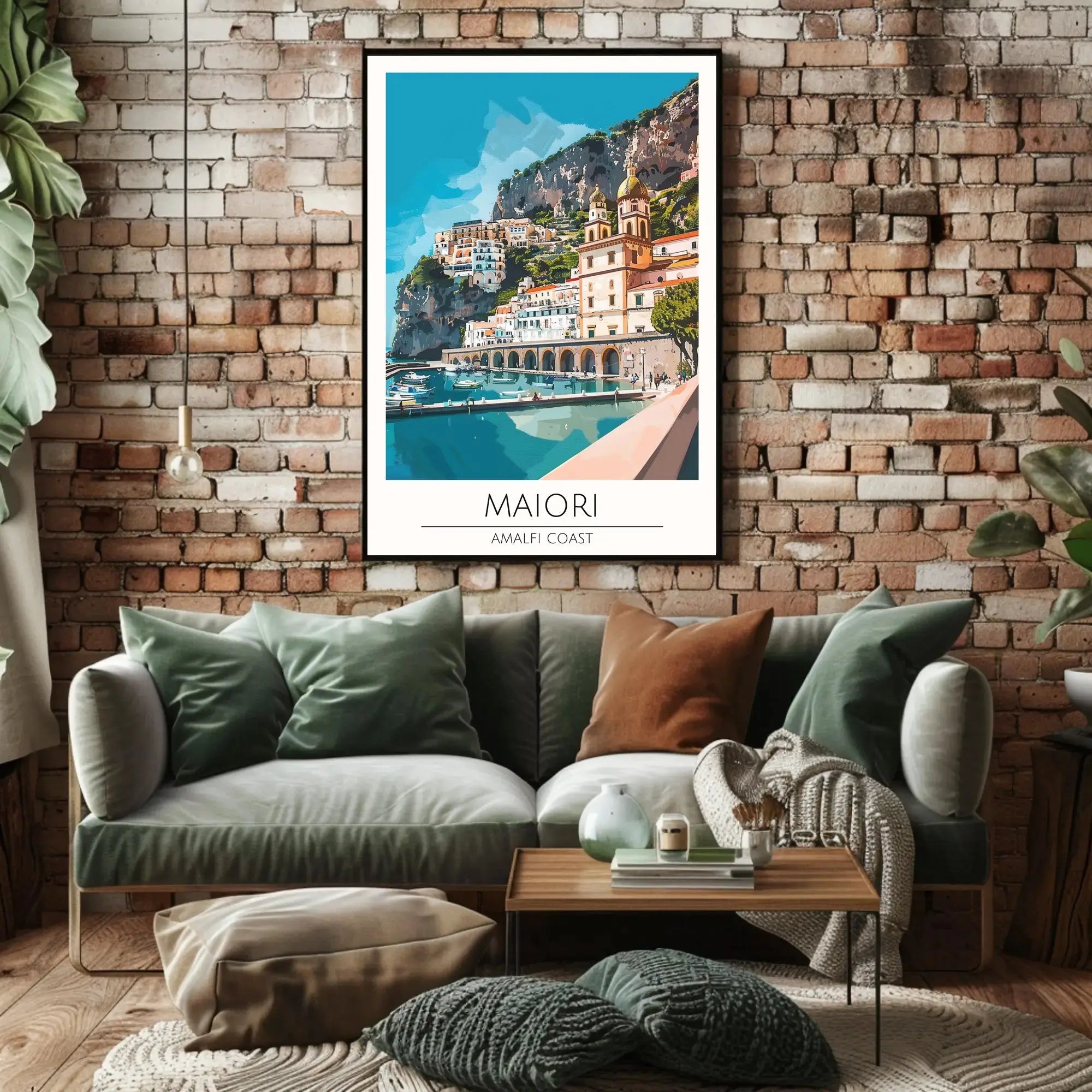 Maiori Amalfi Coast Travel Poster Retro Style Artwork PosterGoat