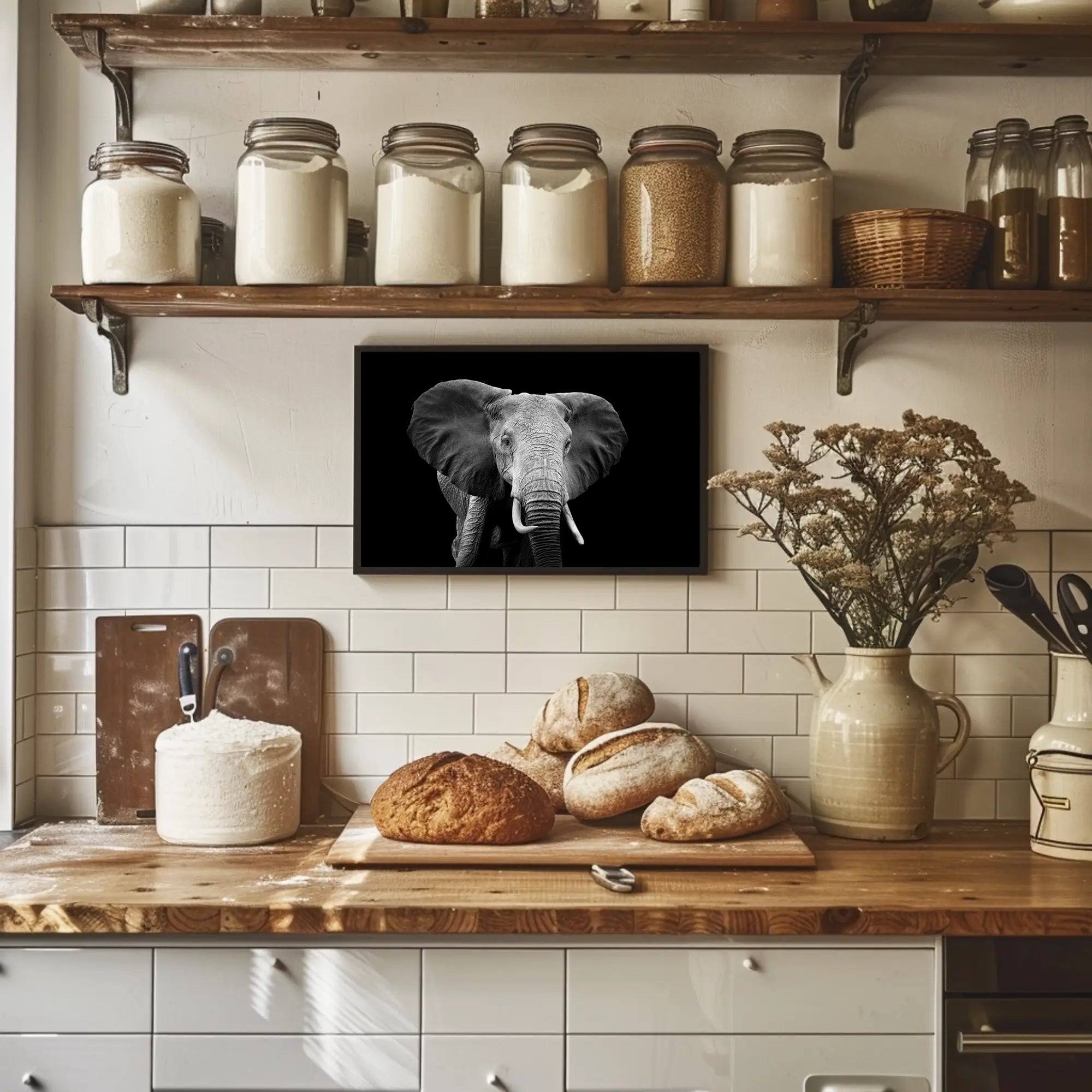 Majestic African Elephant Close-Up Wildlife Art Animal Poster PosterGoat