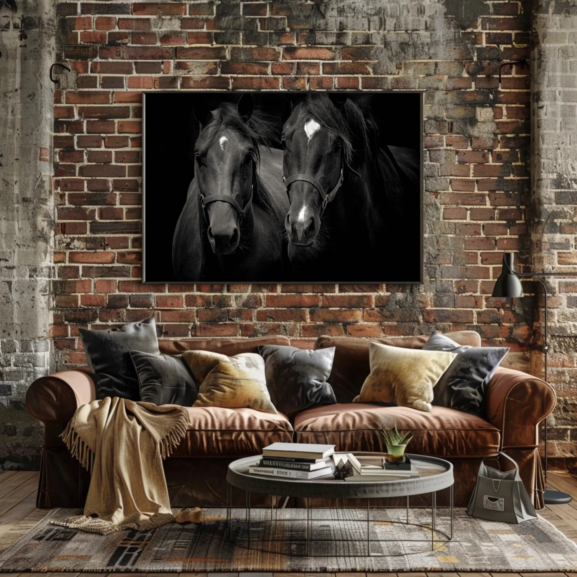 Majestic Black Horses Artwork: Elegant Animal Poster PosterGoat