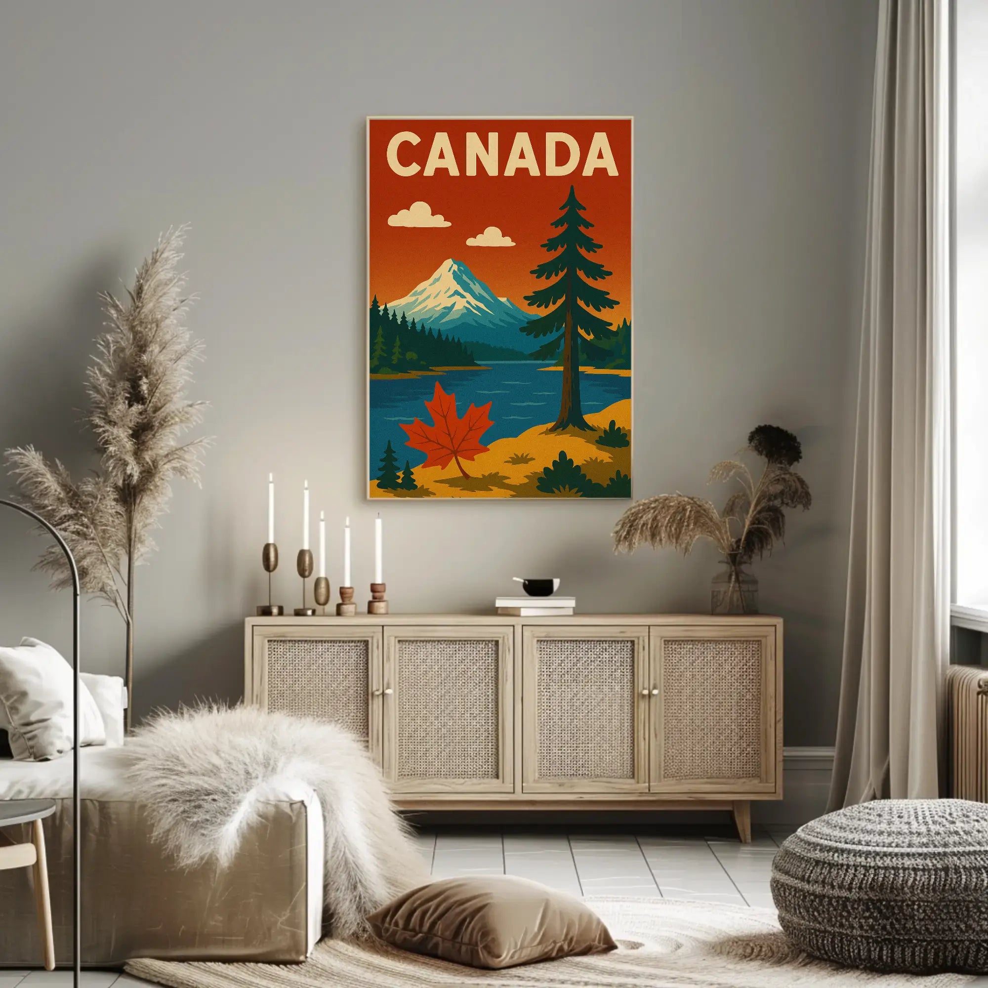 Majestic Canadian Landscape Vintage Travel Poster PosterGoat