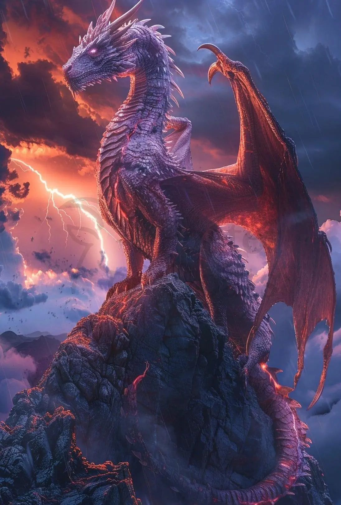 Majestic Dragon Fantasy Art Print - Abstract Poster PosterGoat