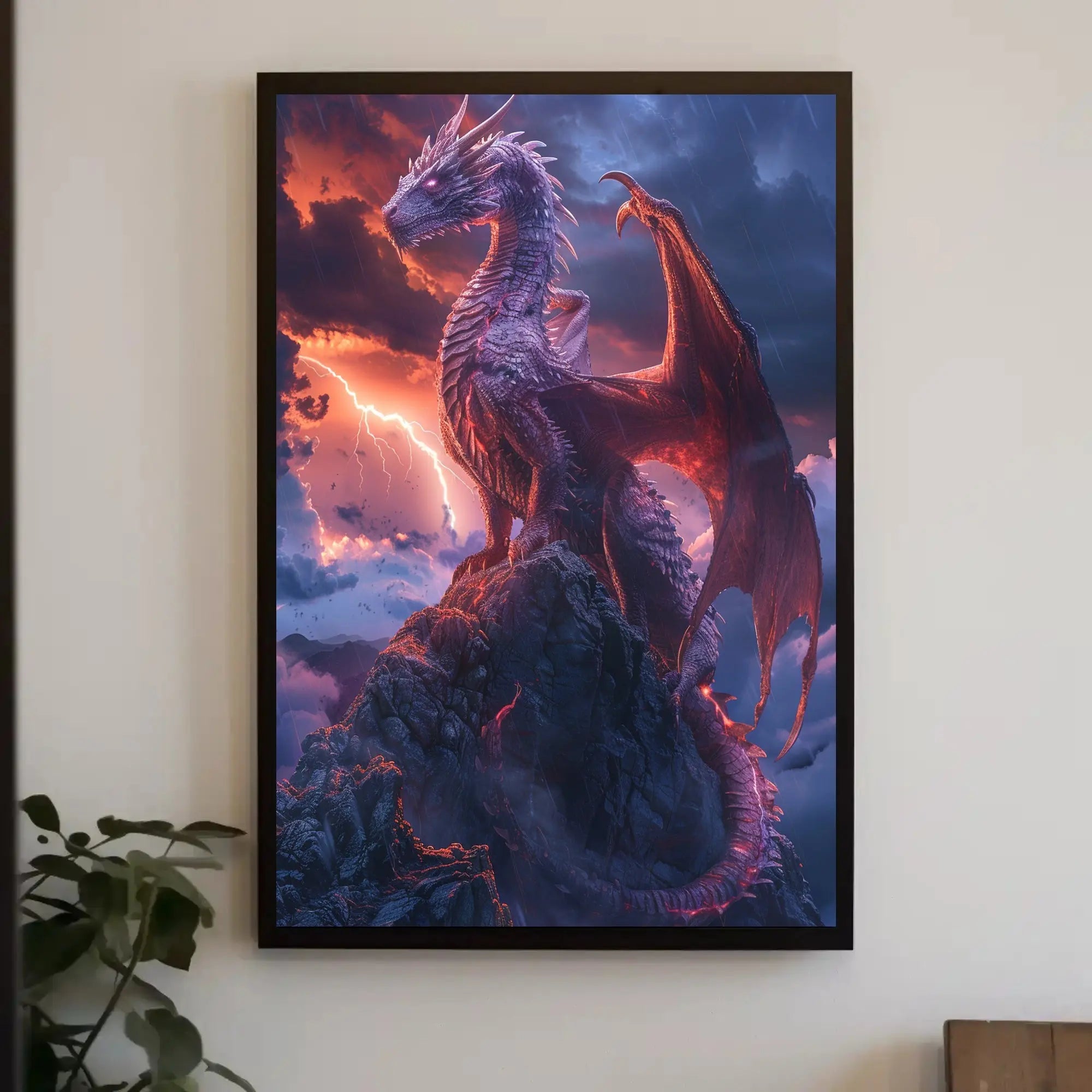 Majestic Dragon Fantasy Art Print - Abstract Poster PosterGoat