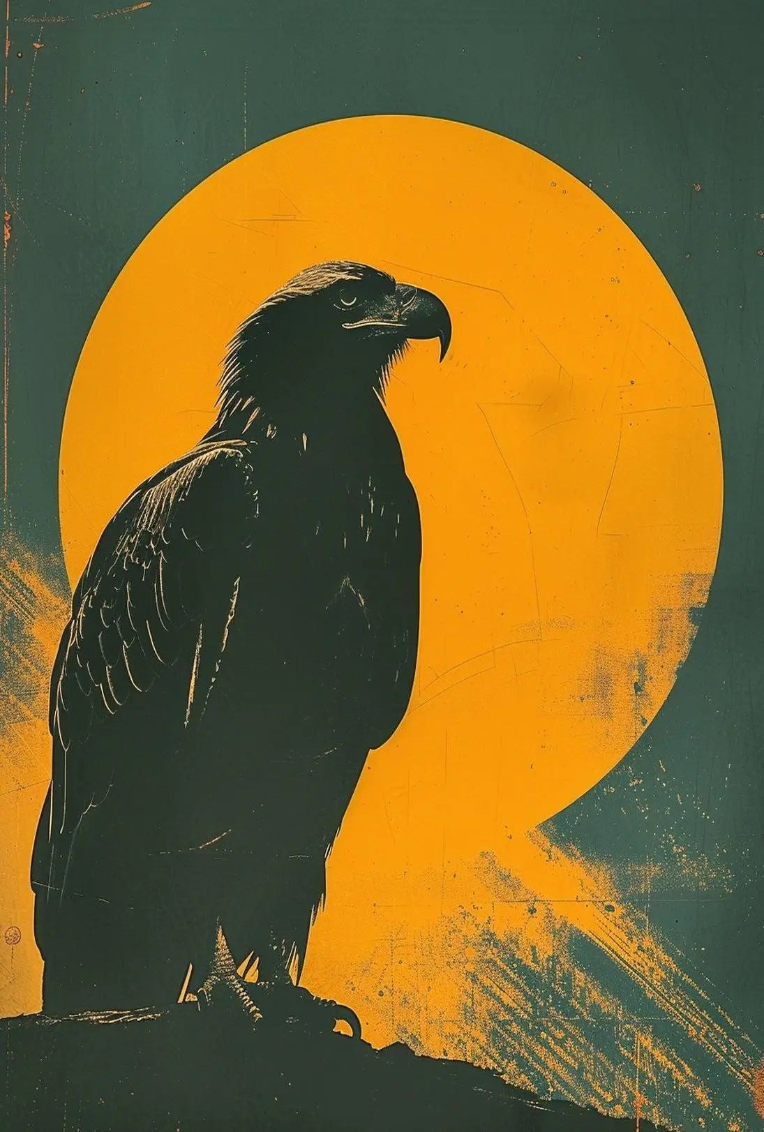 Majestic Eagle on Branch Animal Poster PosterGoat