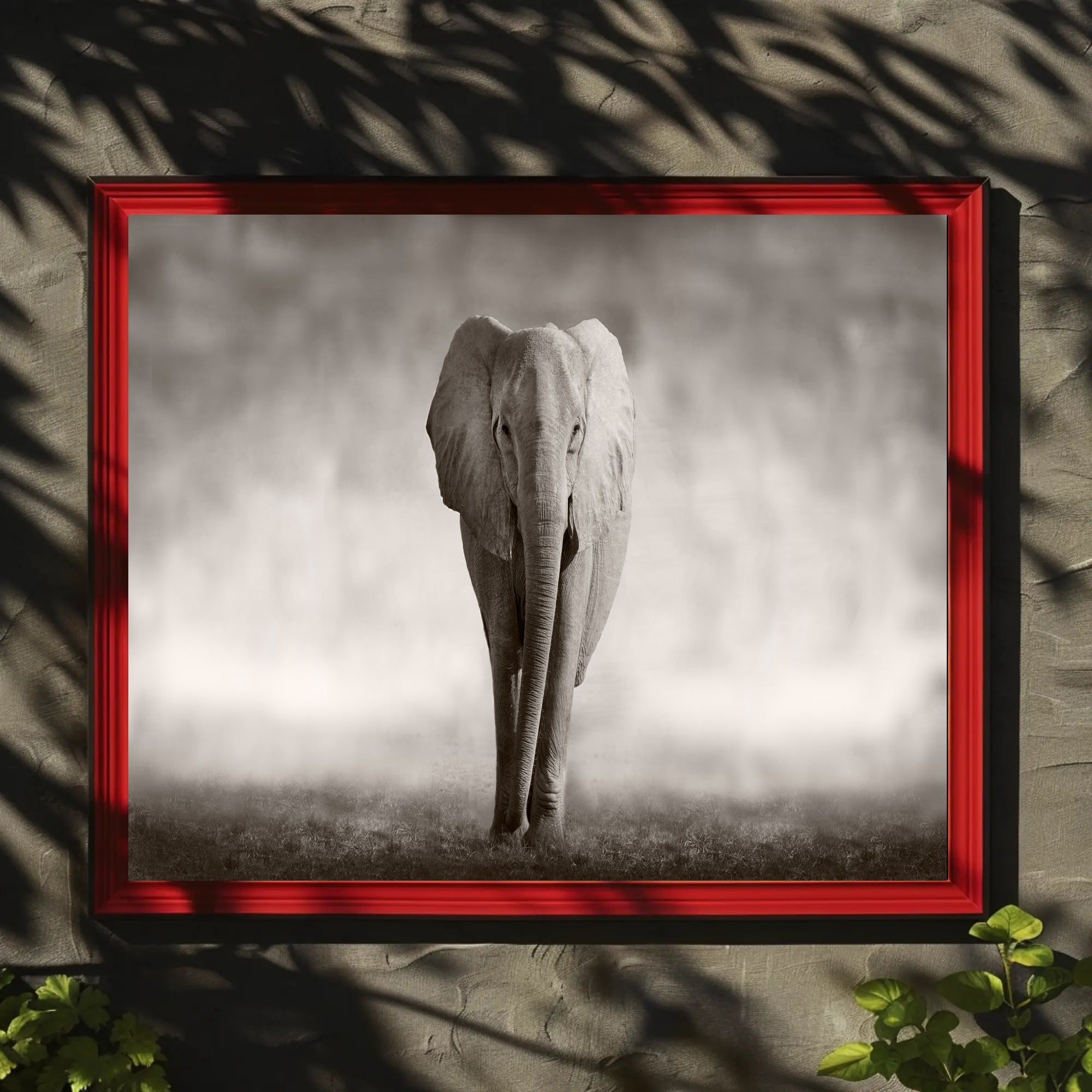 Majestic Elephant Emerging African Savannah Scene Animal Poster PosterGoat