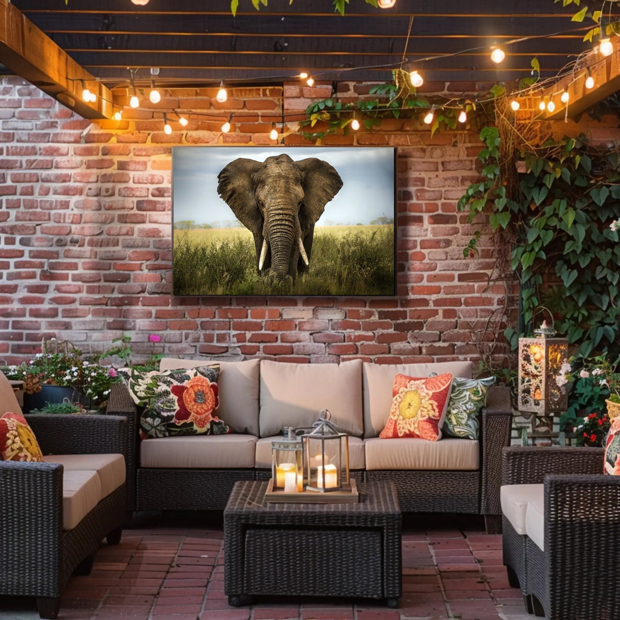 Majestic Elephant in African Savanna Animal Poster PosterGoat