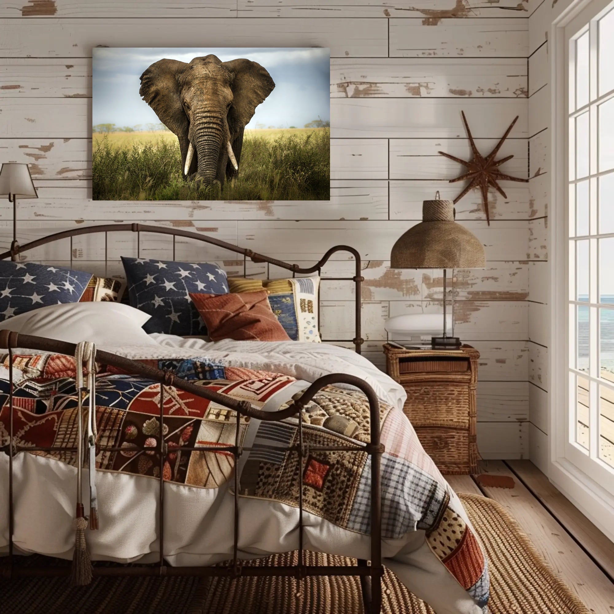 Majestic Elephant in African Savanna Animal Poster PosterGoat