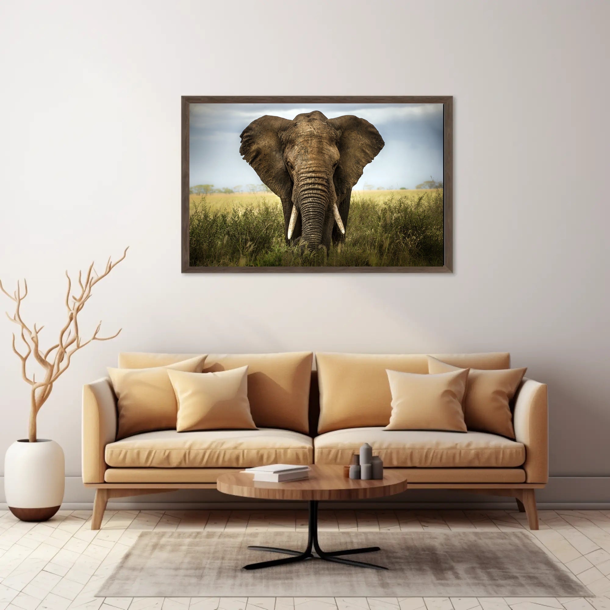 Majestic Elephant in African Savanna Animal Poster PosterGoat