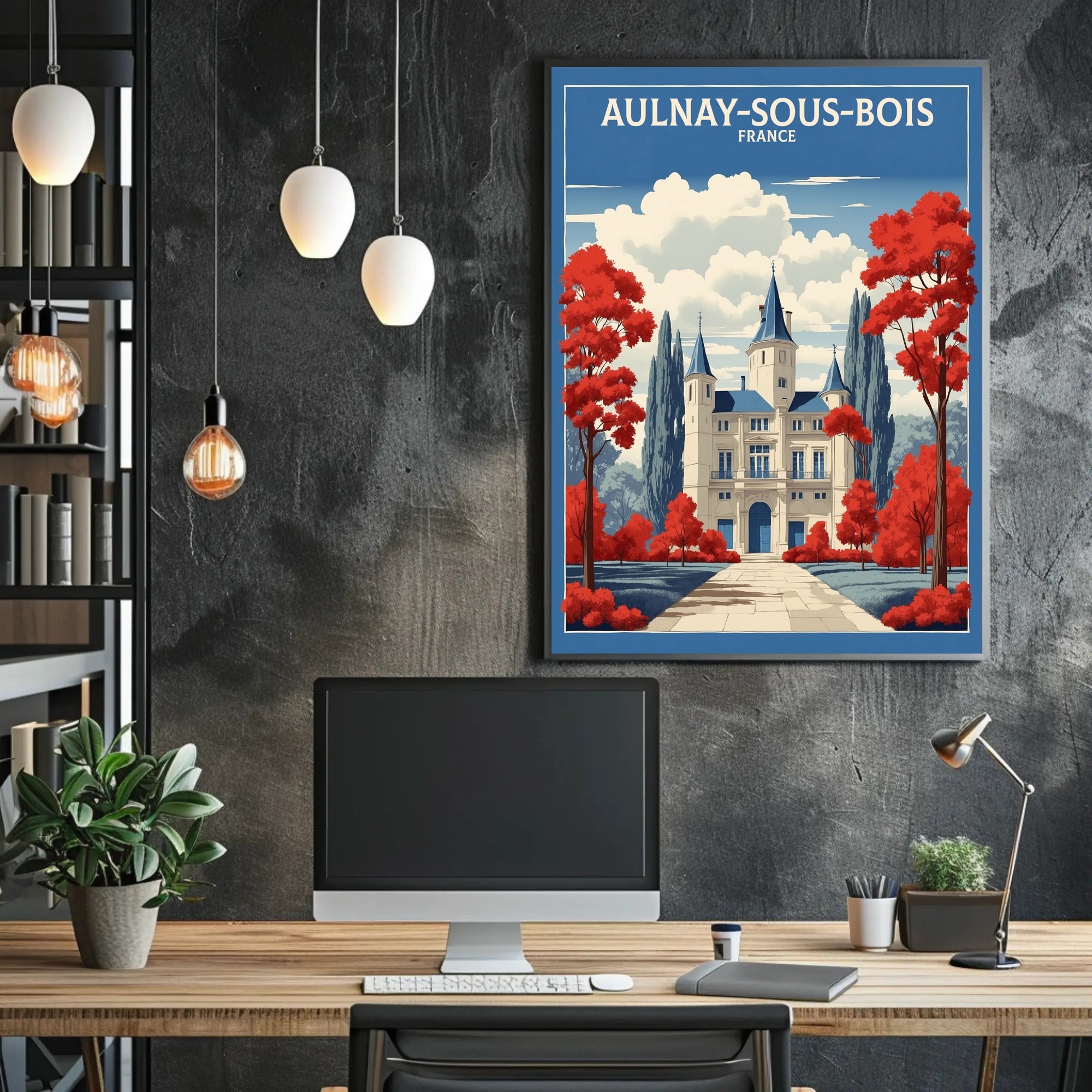 Majestic French Chateau Travel Poster PosterGoat