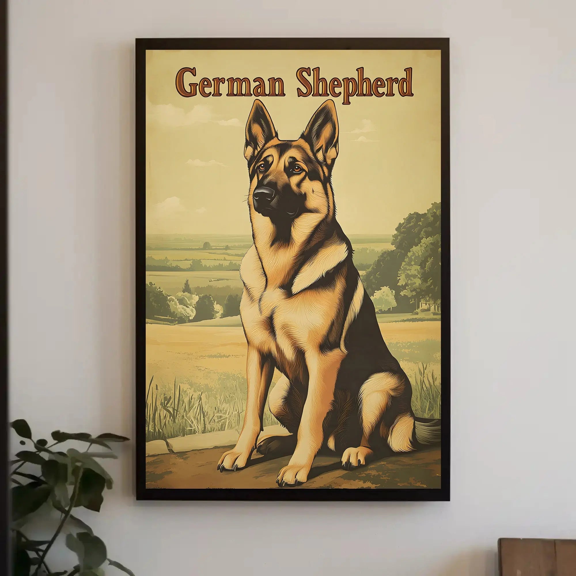 Majestic German Shepherd Vintage Dog Breed Poster PosterGoat