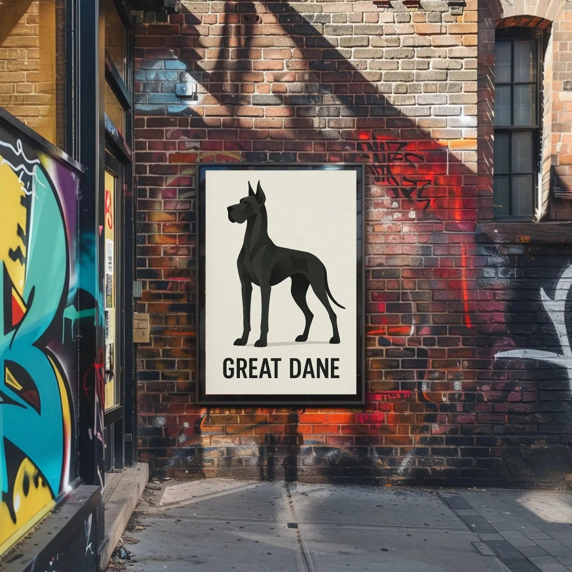 Majestic Great Dane Minimalist Design Dog Breed Poster PosterGoat