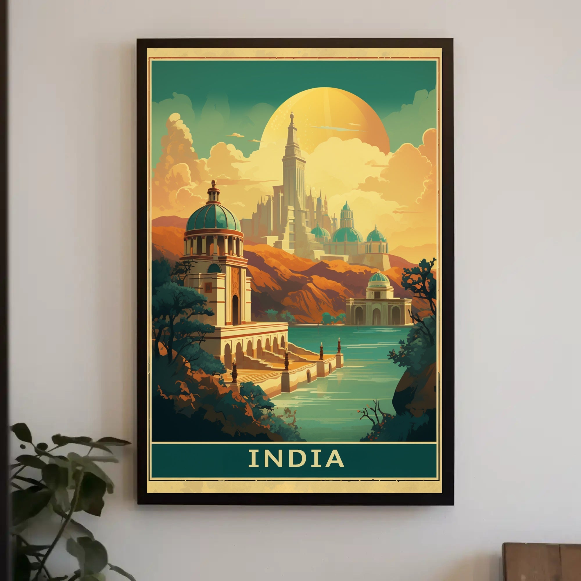 Majestic Indian-Inspired Cityscape Fantasy or Mythology Poster PosterGoat