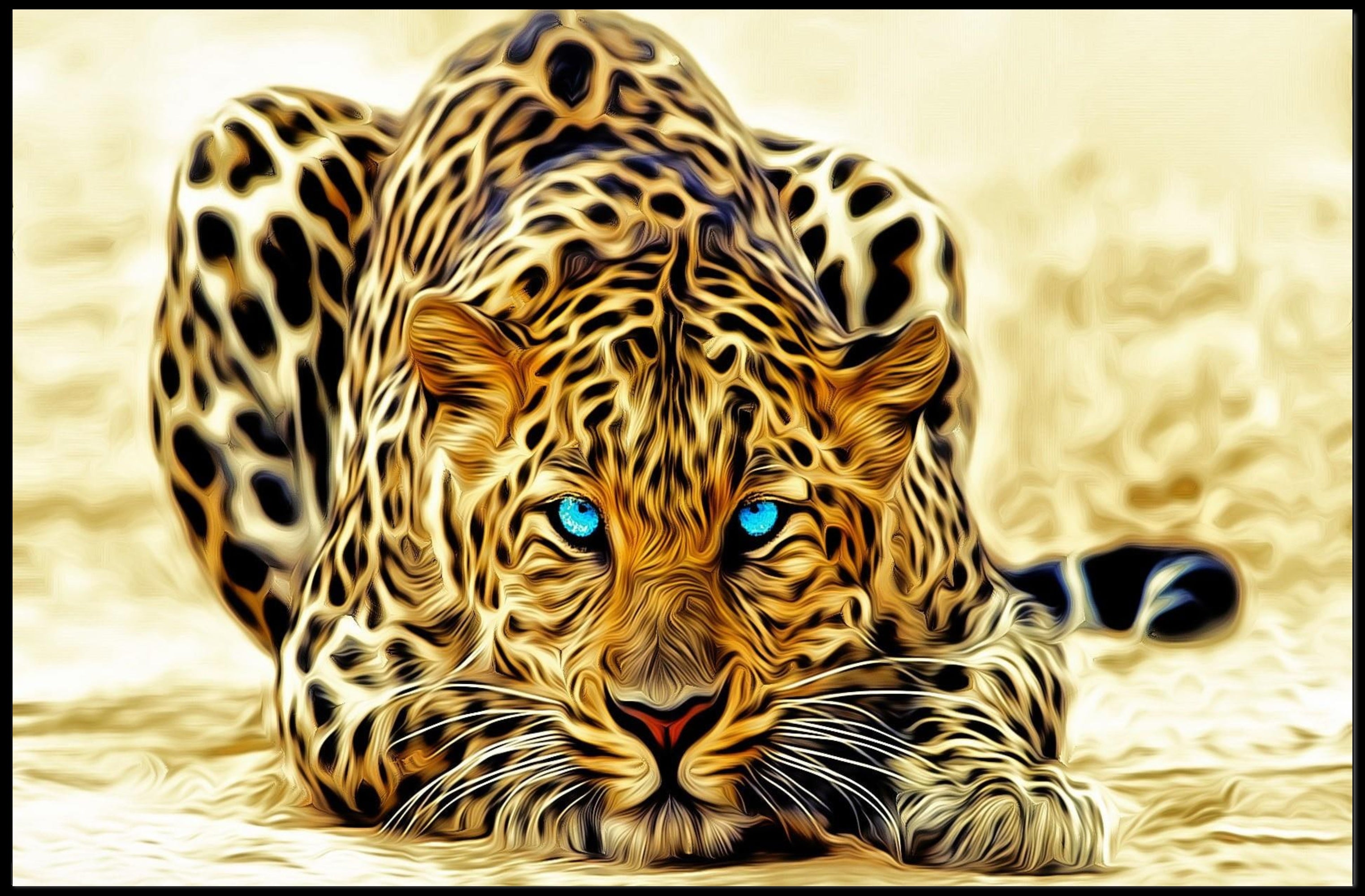 Majestic Leopard Close-Up Art - Animal Poster PosterGoat