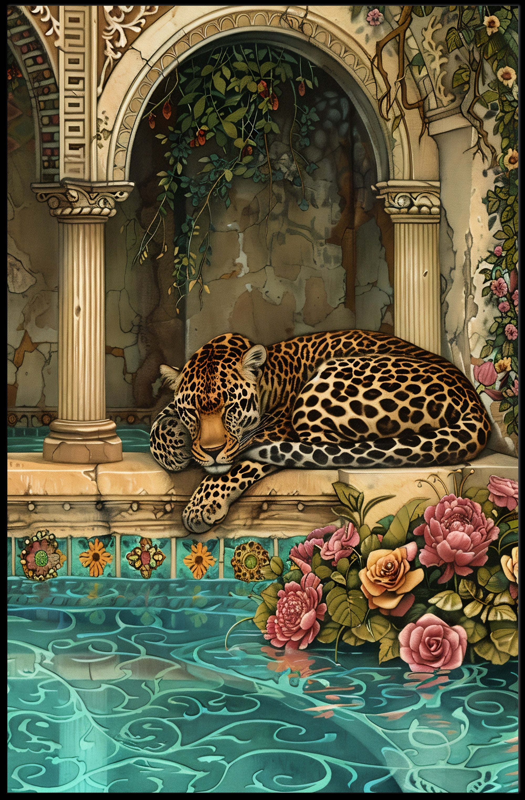 Majestic Leopard by Ornate Archway Animal Poster PosterGoat