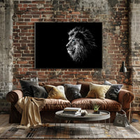 Majestic Lion Profile with Striking Blue Eyes Animal Poster PosterGoat
