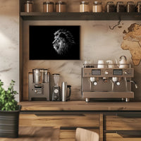 Majestic Lion Profile with Striking Blue Eyes Animal Poster PosterGoat