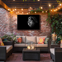 Majestic Lion Profile with Striking Blue Eyes Animal Poster PosterGoat