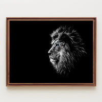 Majestic Lion Profile with Striking Blue Eyes Animal Poster PosterGoat