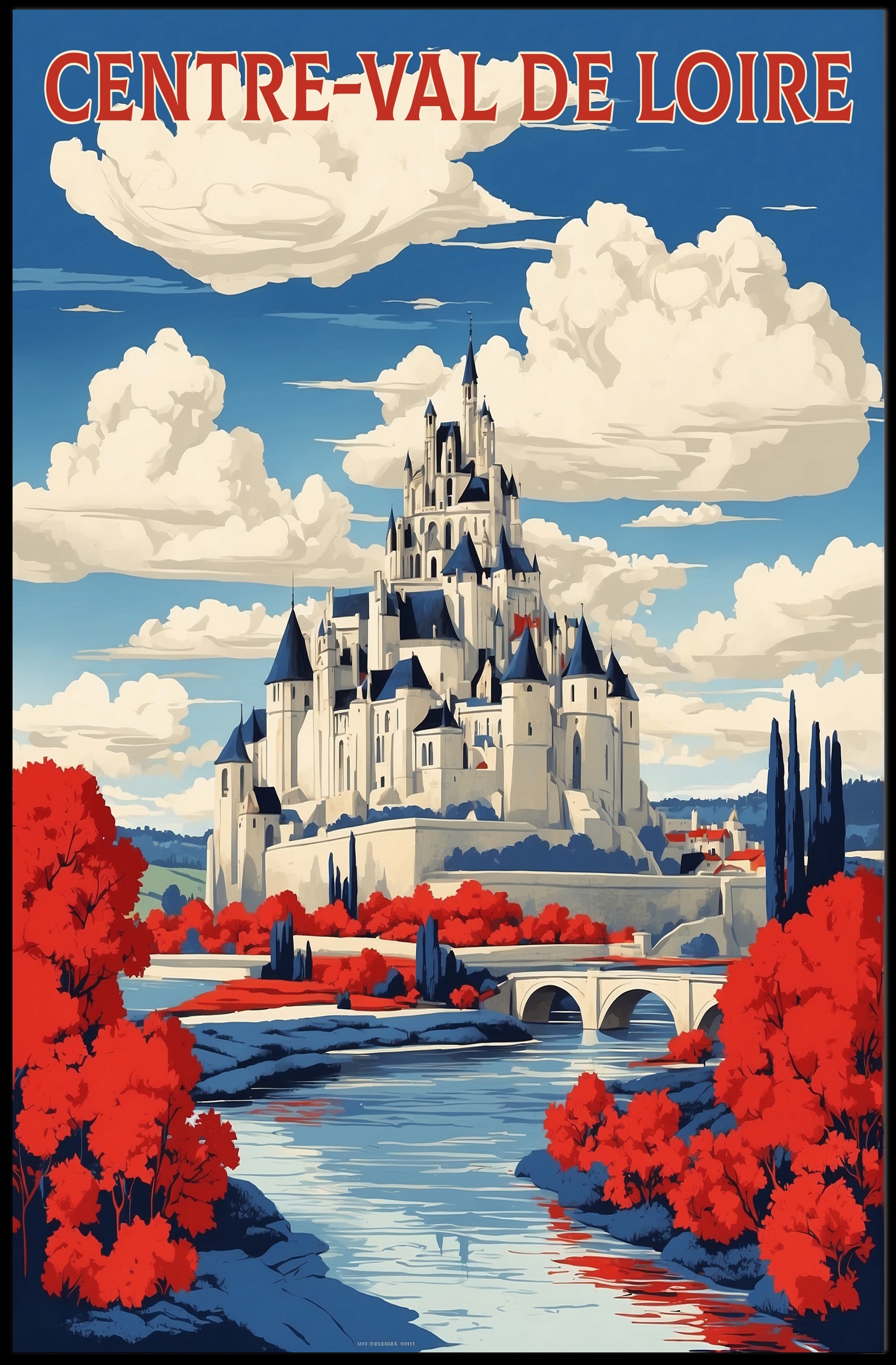 Majestic Loire Valley Castle Travel Poster PosterGoat