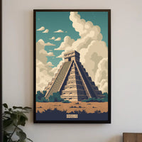 Majestic Mesoamerican Pyramid Retro Cultural or Heritage Poster PosterGoat