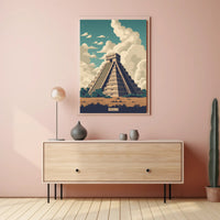 Majestic Mesoamerican Pyramid Retro Cultural or Heritage Poster PosterGoat