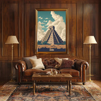 Majestic Mesoamerican Pyramid Retro Cultural or Heritage Poster PosterGoat
