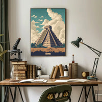 Majestic Mesoamerican Pyramid Retro Cultural or Heritage Poster PosterGoat