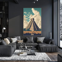 Majestic Mesoamerican Pyramid Retro Cultural or Heritage Poster PosterGoat