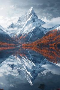Majestic Mountain Reflection National Park Poster PosterGoat