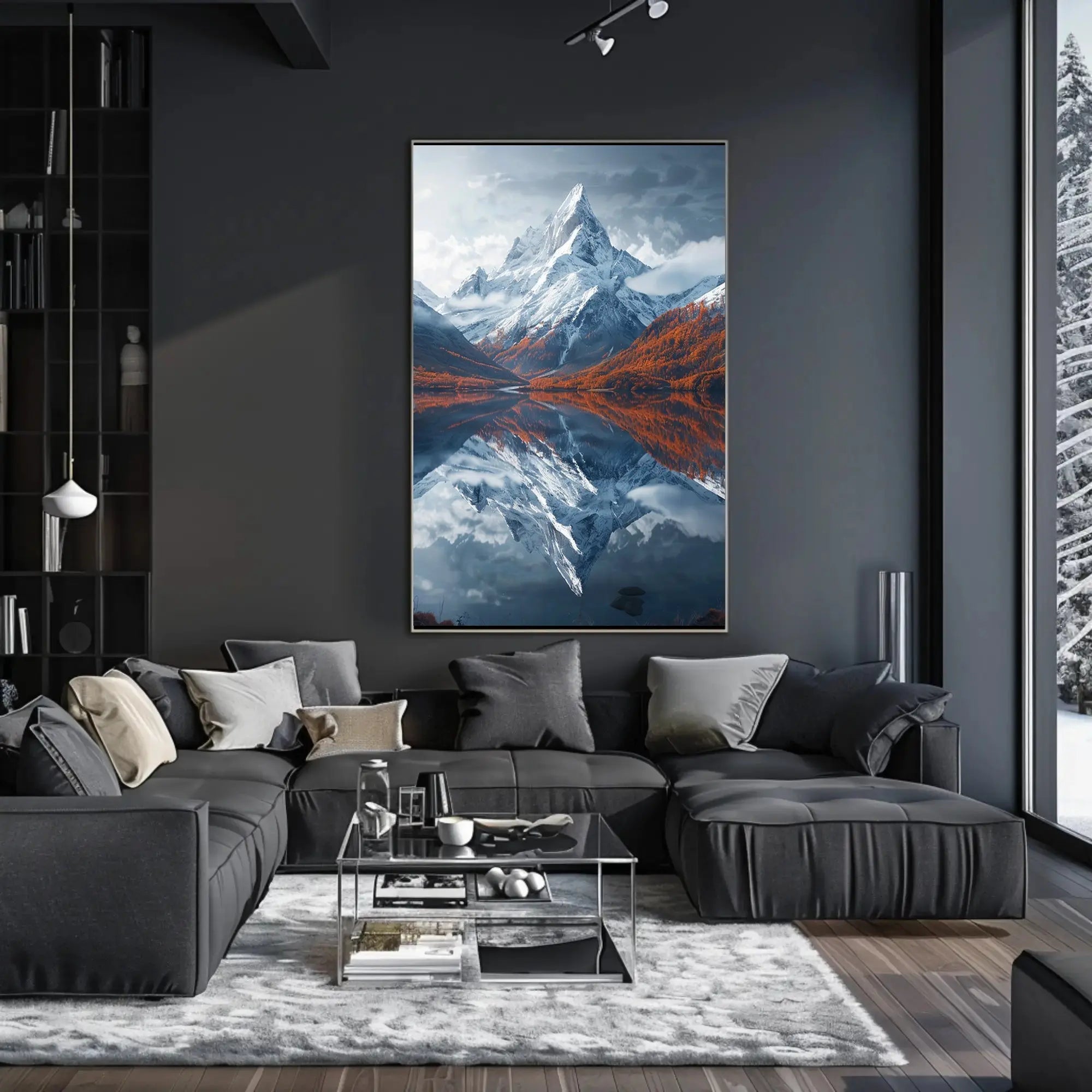 Majestic Mountain Reflection National Park Poster PosterGoat