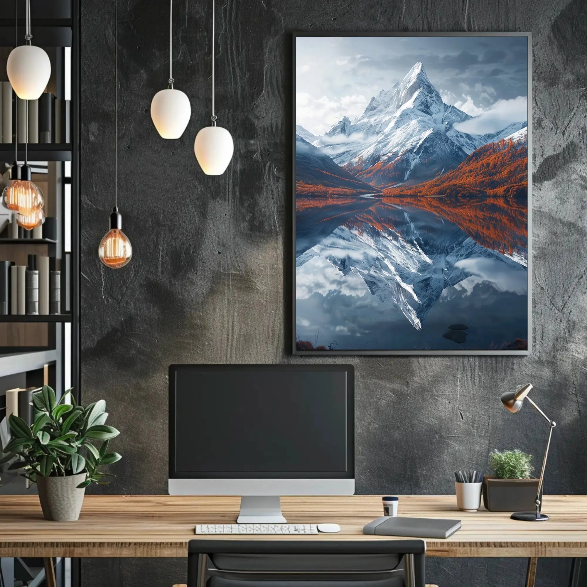 Majestic Mountain Reflection National Park Poster PosterGoat