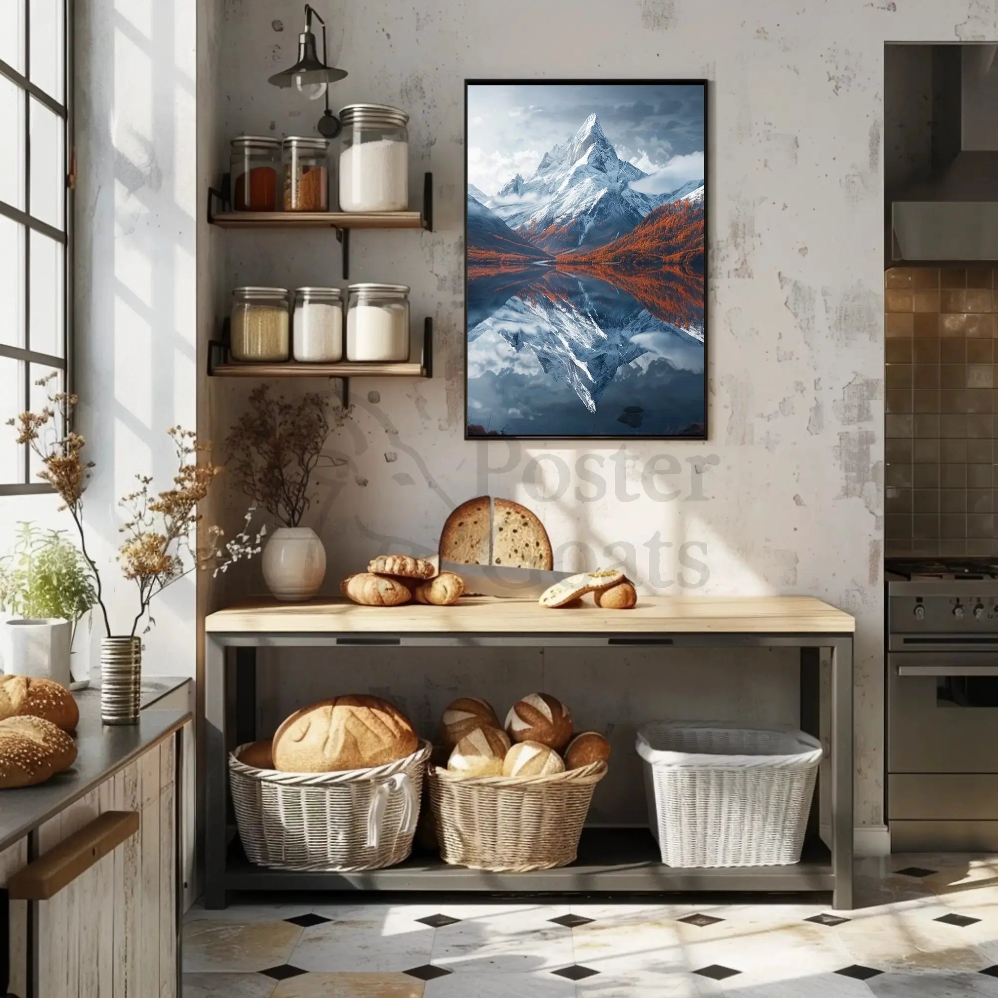 Majestic Mountain Reflection National Park Poster PosterGoat