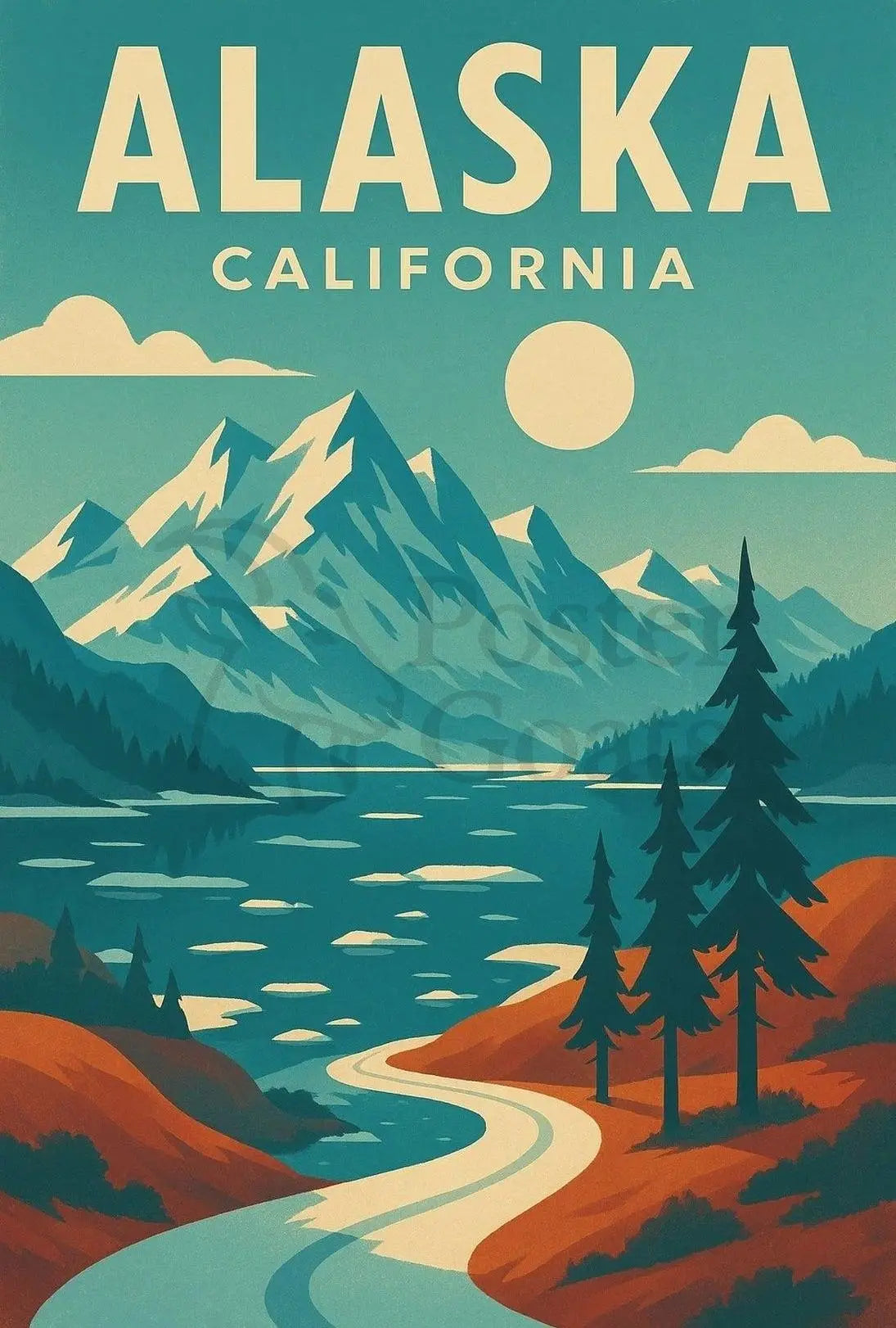 Majestic Mountain Wilderness Adventure Travel Poster PosterGoat
