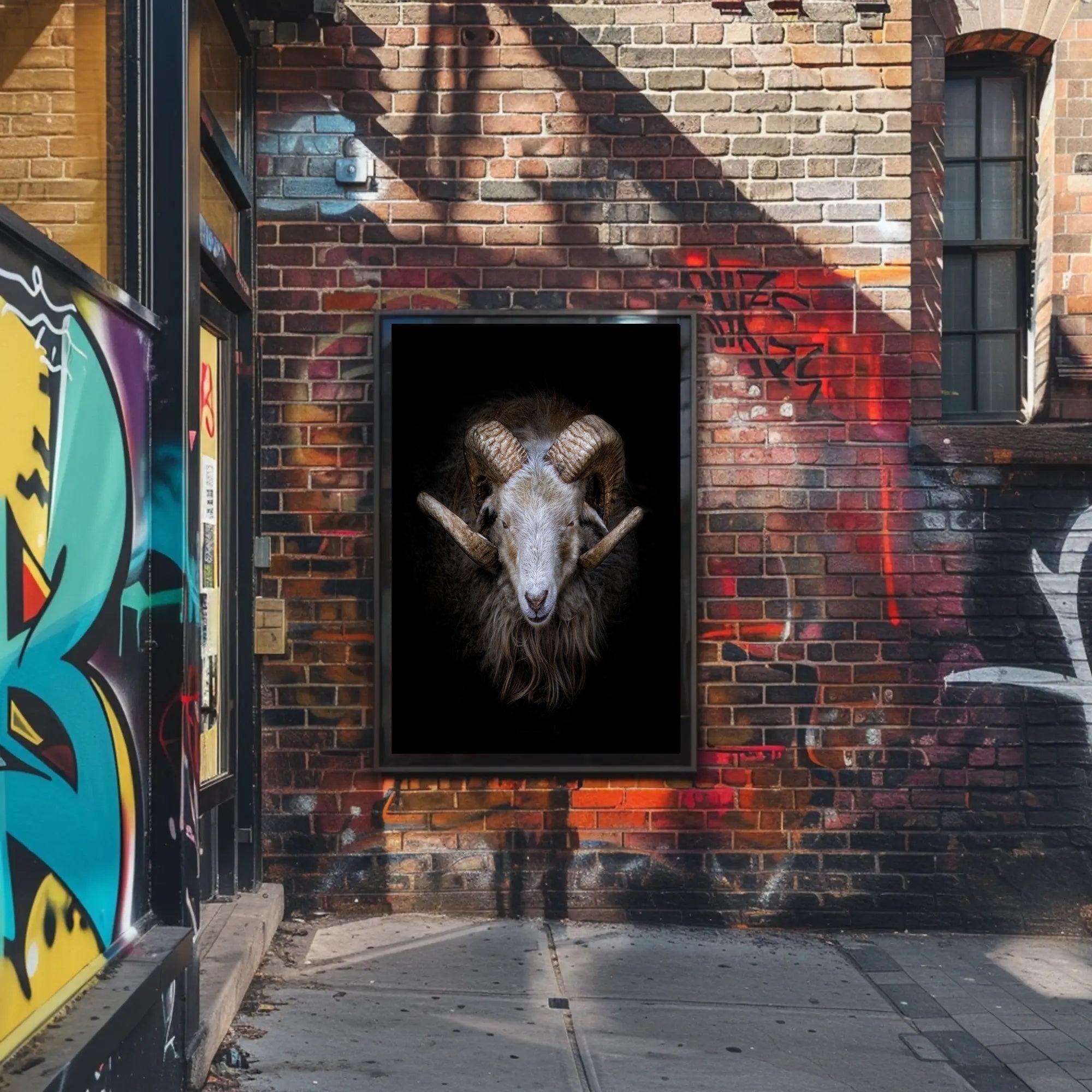 Majestic Sheep with Curved Horns Animal Poster PosterGoat