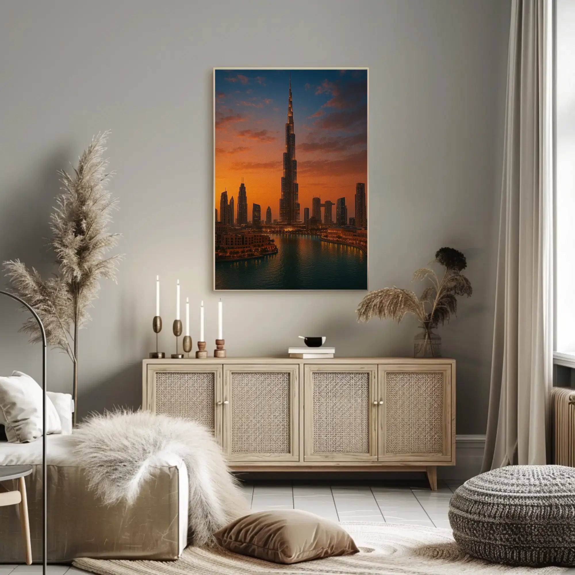 Majestic Skyscraper at Dusk Travel Poster PosterGoat